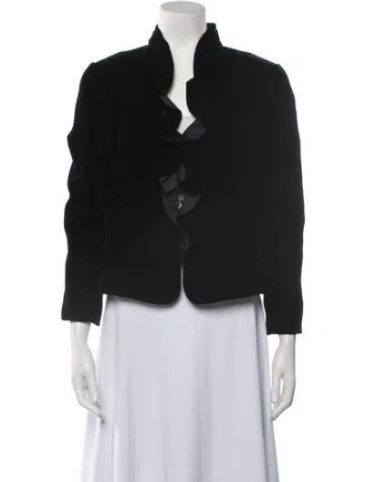 Pre-owned Carmen Marc Valvo Jacket In Blue