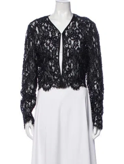 Pre-owned Carmen Marc Valvo Lace Pattern Evening Jacket In Multicolor