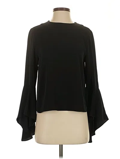 Pre-owned Carmen Marc Valvo Long Sleeve Blouse In Black