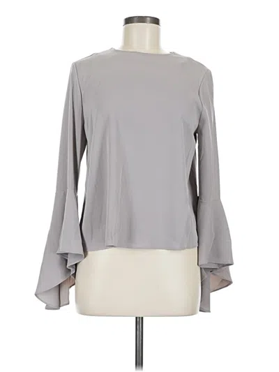 Pre-owned Carmen Marc Valvo Long Sleeve Blouse In Gray
