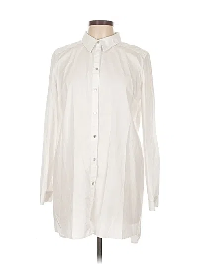 Pre-owned Carmen Marc Valvo Long Sleeve Blouse In White