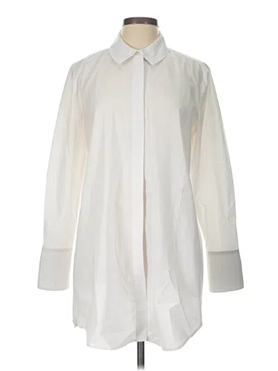 Pre-owned Carmen Marc Valvo Long Sleeve Button Down Shirt In Ivory