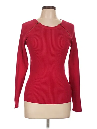 Pre-owned Carmen Marc Valvo Long Sleeve T-shirt In Red