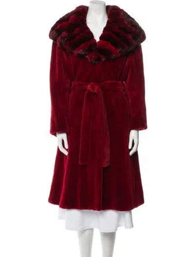 Pre-owned Carmen Marc Valvo Mink Fur Jacket In Red