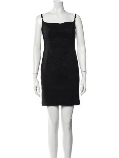 Pre-owned Carmen Marc Valvo Nylon Mini Dress In Black