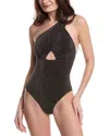Carmen Marc Valvo One-shoulder One-piece In Black