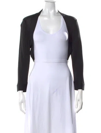 Pre-owned Carmen Marc Valvo Open Front Sweater In Black