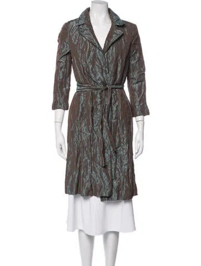 Pre-owned Carmen Marc Valvo Patterned Coat In Brown