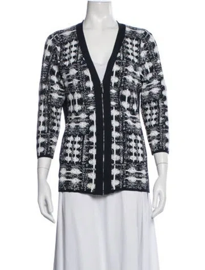 Pre-owned Carmen Marc Valvo Patterned Jacket In Blue