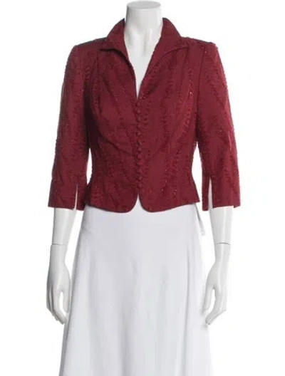 Pre-owned Carmen Marc Valvo Patterned Jacket In Red