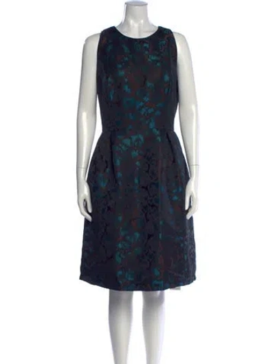 Pre-owned Carmen Marc Valvo Patterned Knee-length Dress In Black/metallic