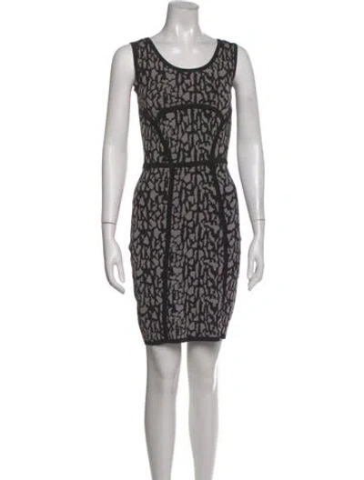 Pre-owned Carmen Marc Valvo Patterned Mini Dress In Multi