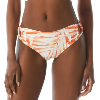 Carmen Marc Valvo Print Side Ring Bikini Bottom In Sunset Palm In Multi
