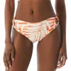 Carmen Marc Valvo Print Side Ring Bikini Bottom In Sunset Palm In Multi