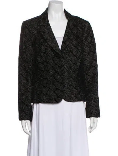 Pre-owned Carmen Marc Valvo Printed Blazer In Multi