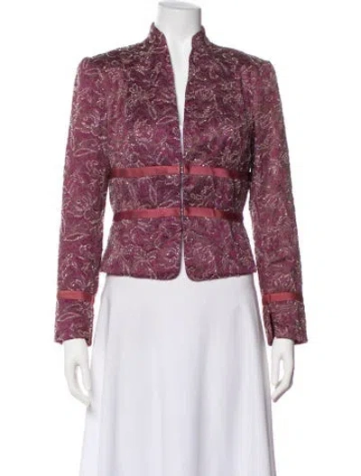 Pre-owned Carmen Marc Valvo Printed Evening Jacket In Multi
