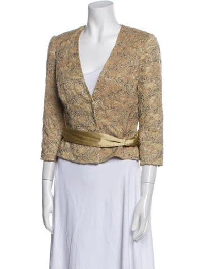 Pre-owned Carmen Marc Valvo Printed Evening Jacket In Neutral