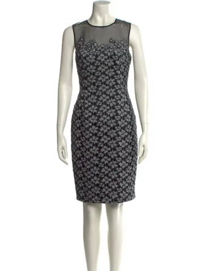 Pre-owned Carmen Marc Valvo Printed Knee-length Dress In Multi
