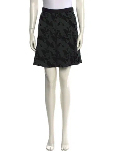 Pre-owned Carmen Marc Valvo Printed Knee-length Skirt In Black