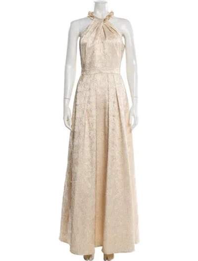 Pre-owned Carmen Marc Valvo Printed Long Dress