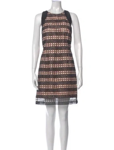 Pre-owned Carmen Marc Valvo Printed Mini Dress In Black
