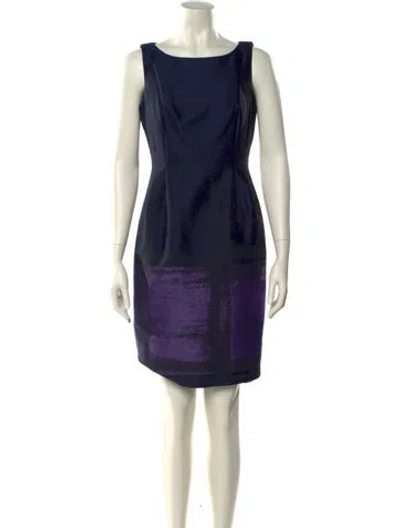 Pre-owned Carmen Marc Valvo Printed Mini Dress In Blue