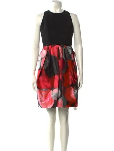 Pre-owned Carmen Marc Valvo Printed Mini Dress In Multi