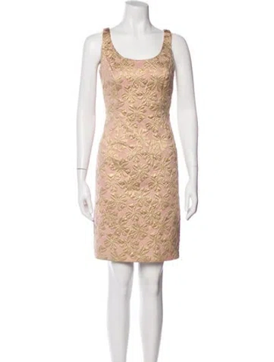Pre-owned Carmen Marc Valvo Printed Mini Dress In Pink
