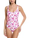 Carmen Marc Valvo Printed One-piece In White