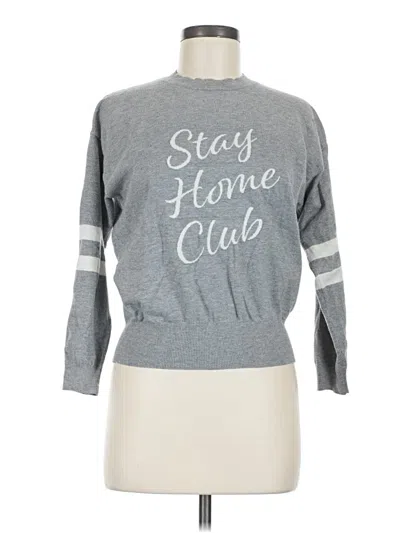 Pre-owned Carmen Marc Valvo Pullover Sweater In Gray