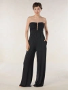 Carmen Marc Valvo Ruched Beaded Jumpsuit Cover Up In Black
