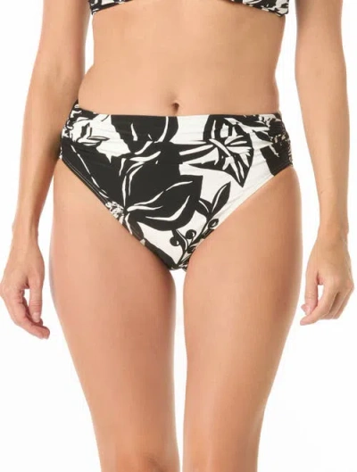 Carmen Marc Valvo Ruched Bikini Bottom In Black