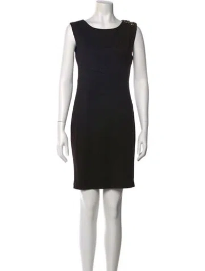 Pre-owned Carmen Marc Valvo Scoop Neck Mini Dress In Black