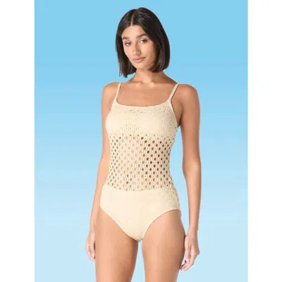 Carmen Marc Valvo Scoop Neck One Piece Swimsuit In Clay