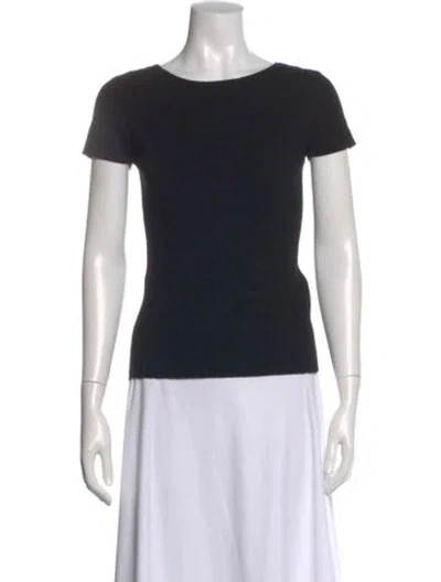 Pre-owned Carmen Marc Valvo Scoop Neck Sweater In Black