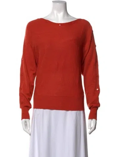 Pre-owned Carmen Marc Valvo Scoop Neck Sweater In Orange