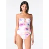 Carmen Marc Valvo Shirred Bandeau Tankini Top