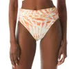 Carmen Marc Valvo Shirred Waist Bikini Wim Bottom In Sunset Palm In Multi
