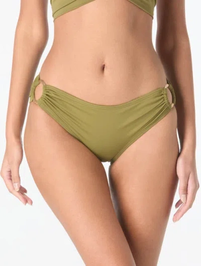 Carmen Marc Valvo Side Ring Bikini Bottom In Green