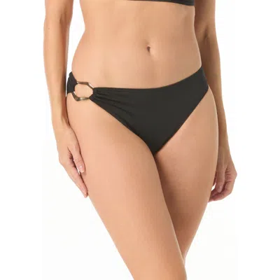 Carmen Marc Valvo Side Ring Bikini Swim Bottom In Black