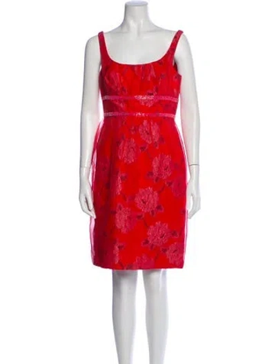 Pre-owned Carmen Marc Valvo Silk Knee-length Dress In Multi