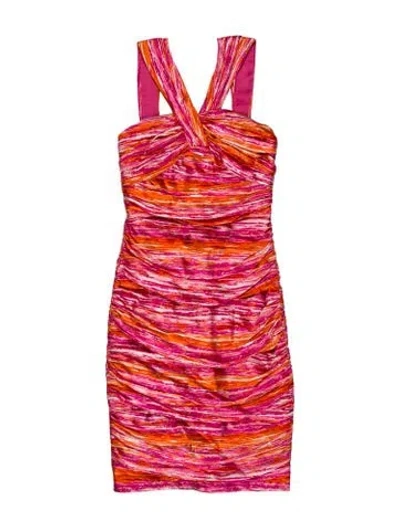 Pre-owned Carmen Marc Valvo Silk Knee-length Dress W/ Tags In Pink
