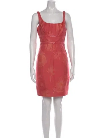 Pre-owned Carmen Marc Valvo Silk Mini Dress In Pink