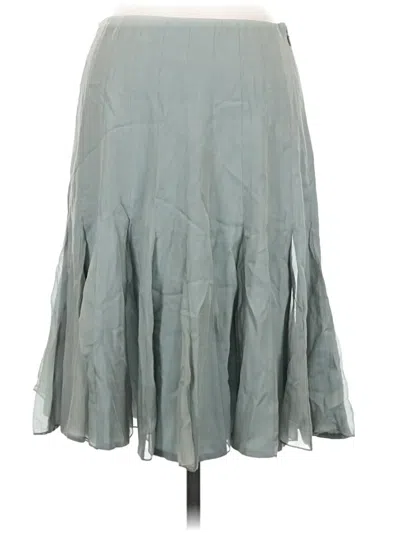 Pre-owned Carmen Marc Valvo Silk Skirt In Gray