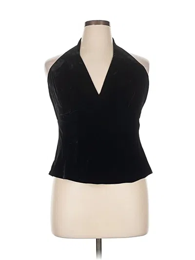Pre-owned Carmen Marc Valvo Sleeveless Blouse In Black
