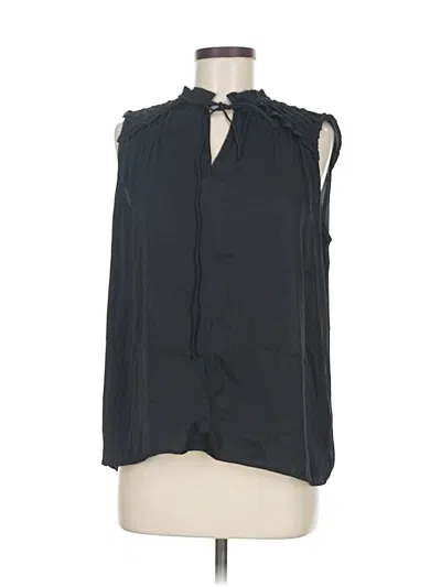 Pre-owned Carmen Marc Valvo Sleeveless Blouse In Black
