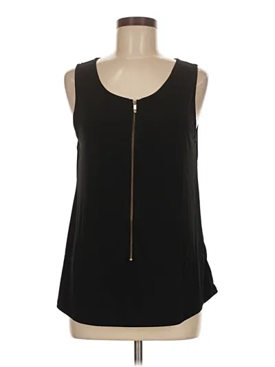 Pre-owned Carmen Marc Valvo Sleeveless Blouse In Black