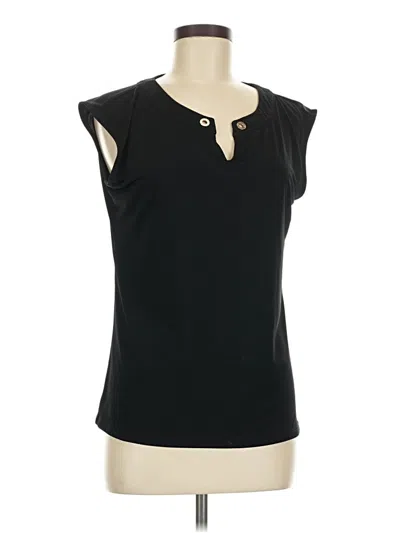 Pre-owned Carmen Marc Valvo Sleeveless Blouse In Black