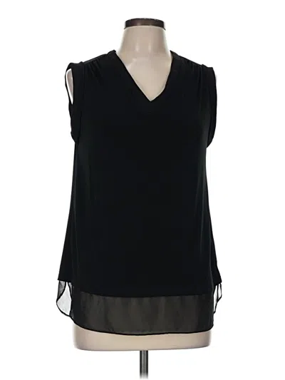 Pre-owned Carmen Marc Valvo Sleeveless Blouse In Black