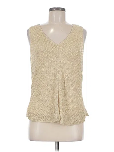 Pre-owned Carmen Marc Valvo Sleeveless Blouse In Ivory